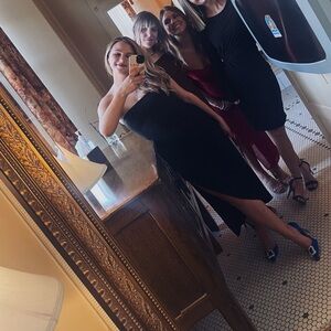 Strapless Tailored Dress with Slit